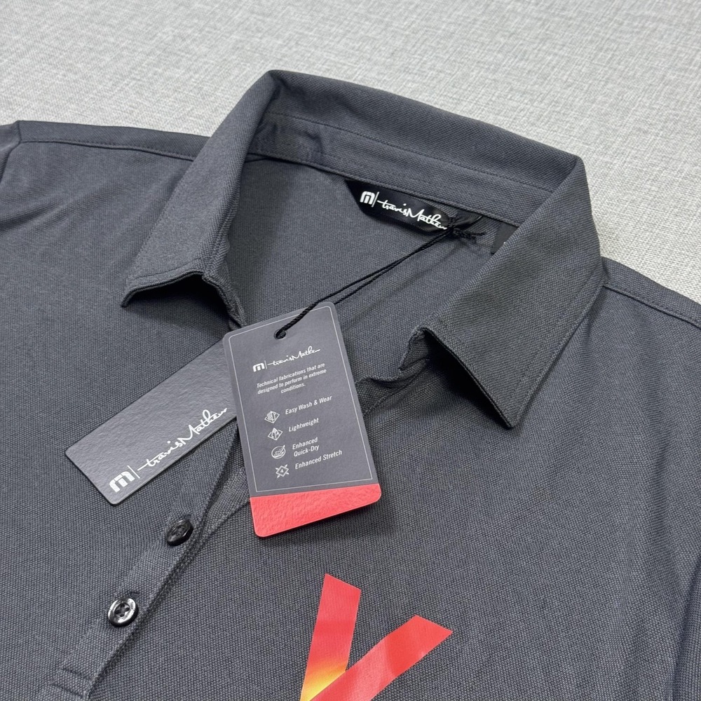 Travis Mathew Polo Shirt Women's L Gray 100% Polyester Prestige Performance Golf